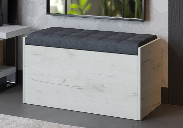 Пуф Форест тип 2 дуб крафт белый / велюр серый