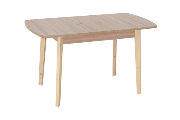 Стол раздвижной с овальной крышкой выбеленная береза / шимо светлый