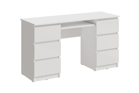 Стол письменный Челси 6 ящиков белый глянец / белый