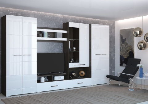 Гостиная Нэнси-4 МДФ (Ш-3600 × В-2000 × Г-570 мм)/Разные Цвета