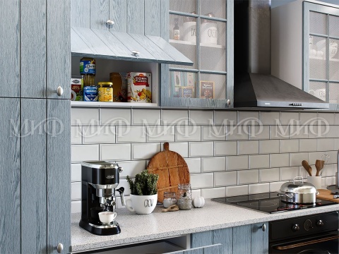 Кухонный Гарнитур Техас-1 МДФ Серо-Голубой 1600/1700/1800/2000 мм